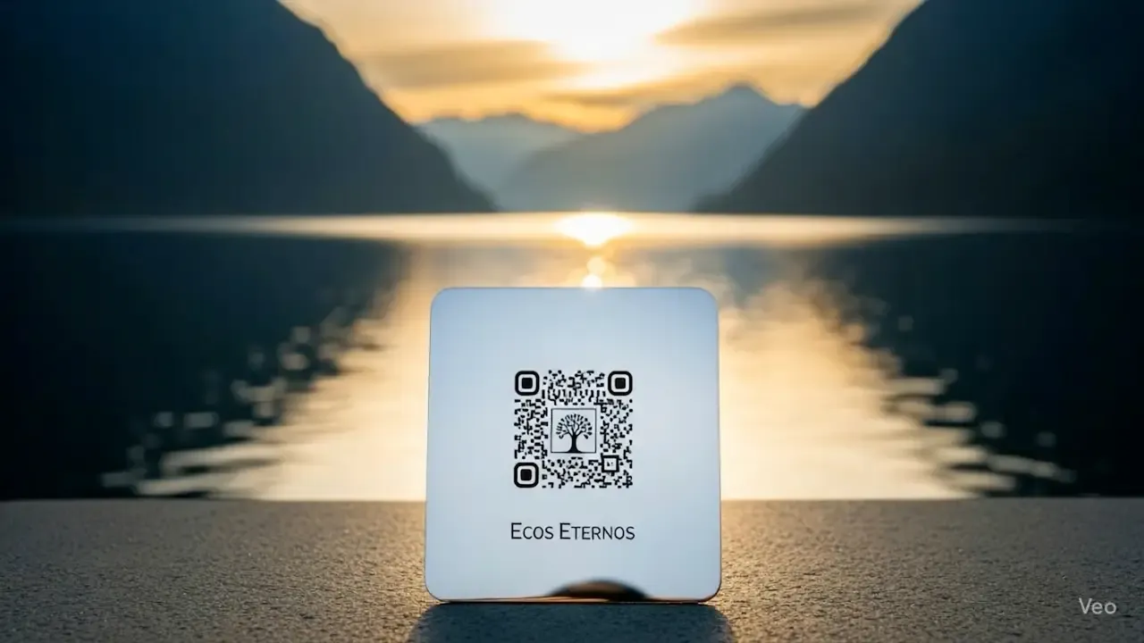 Placa conmemorativa de Ecos Eternos con código QR