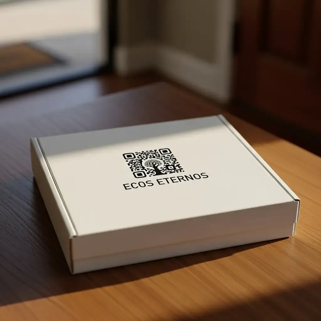 Placa conmemorativa de Ecos Eternos con código QR